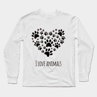 i love animals t-shirt Long Sleeve T-Shirt